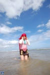 beach blouse cosplay glasses guge_maku_2ex ocean red_hair skirt tengen_toppa_gurren-lagann tie wet yoko_ritona rating:Safe score:0 user:nil!