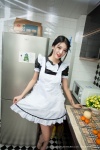 apron chen_da_rong dress dress_lift hairbow maid maid_uniform xiuren_066 rating:Safe score:0 user:nil!
