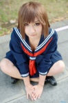 alime cleavage cosplay ichigo_100 kitaoji_satsuki pleated_skirt sailor_uniform school_uniform skirt rating:Safe score:2 user:nil!