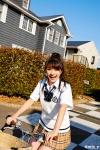 bicycle blouse costume miniskirt misty_220 pleated_skirt ponytail school_uniform skirt sweater_vest takabe_ai rating:Safe score:0 user:nil!