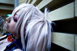 blonde_hair choker cosplay hagane_miku microphone miiko twintails vest vocaloid rating:Safe score:0 user:xkaras