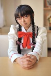 akemi_homura cosplay glasses hairband mahoshoujo_necoco☆magika necoco puella_magi_madoka_magica sailor_uniform school_uniform twin_braids rating:Safe score:0 user:nil!