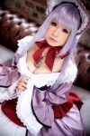 atelier_(series) atelier_totori cleavage cosplay gown hairband pamela_ibiss purple_hair shirayuki_himeno rating:Safe score:4 user:nil!