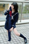 cosplay ga-rei_zero isayama_yomi kanda_midori katana kneesocks pantyhose pleated_skirt sailor_uniform school_uniform skirt sword rating:Safe score:0 user:nil!