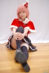 bow cosplay hairbow original pink_hair santa_costume shawl thighhighs tiered_skirt yuu_(ii) zettai_ryouiki rating:Safe score:1 user:pixymisa