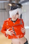alime cosplay cropped_jacket original police_hat police_uniform policewoman shorts white_hair rating:Safe score:0 user:nil!