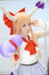 chains cosplay gourd hairbow horns ibuki_suika okoge orange_hair skirt sleeveless_blouse touhou rating:Safe score:0 user:nil!