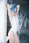 ayanami_rei barefoot blue_hair cosplay mike neon_genesis_evangelion one-piece_swimsuit rebuild_of_evangelion swimsuit rating:Safe score:2 user:nil!