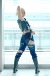ass aya_brea blonde_hair boots cosplay gun jeans makiron parasite_eve the_3rd_birthday torn_clothes vest rating:Safe score:1 user:nil!