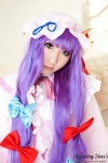 bed cosplay dress hat patchouli_knowledge purple_hair robe saku sweet_garden thighhighs touhou rating:Safe score:0 user:nil!