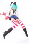 blue_hair boots cosplay elbow_gloves gloves hairband hatsune_miku kantai_collection necoco panties pleated_skirt red_legwear sailor_uniform school_uniform shimakaze_(kantai_collection) skirt striped_legwear thighhighs twintails vocaloid void_necoco white_legwear rating:Safe score:2 user:nil!