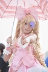 blonde_hair cosplay dress eyepatch hairbow harime_nui kill_la_kill kurasaka_kururu umbrella rating:Safe score:2 user:nil!