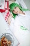 cc code_geass cosplay dress_shirt green_hair kanda_midori pizza rating:Safe score:5 user:xkaras