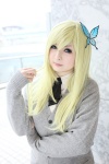 blonde_hair blouse blue_eyes boku_wa_tomodachi_ga_sukunai cardigan cosplay kashiwazaki_sena malon tie rating:Safe score:0 user:pixymisa
