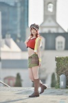 boots cosplay hat hoodie miniskirt misaki_shiki red_hair skirt subarashiki_kono_sekai tamago tank_top rating:Safe score:1 user:nil!