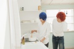 aobaichi blue_hair cosplay crossplay hijirikawa_masato long_sleeve_tshirt otoya_ittoki red_hair shima trousers uta_no_prince-sama rating:Safe score:0 user:pixymisa