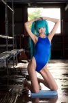blue_hair cosplay hatsune_miku necoco one-piece_swimsuit swimsuit twintails vocaloid void_necoco rating:Safe score:0 user:nil!
