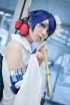 blue_hair cosplay crossplay detached_sleeves dress_shirt houtou_singi kaito pipe trousers vocaloid rating:Safe score:2 user:Kryzz