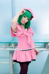 beret bow bracelet cosplay dress green_hair koharu macross macross_frontier pantyhose ranka_lee rating:Safe score:0 user:pixymisa