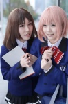 aihara_sakuto ameno_eisuke blazer blouse cosplay pink_hair pleated_skirt school_uniform skirt tagme_character tagme_series rating:Safe score:0 user:nil!
