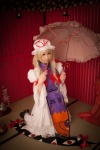 atsuki blonde_hair cosplay dress hat suite_memory tabard touhou umbrella yakumo_yukari rating:Safe score:1 user:nil!