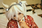 bed cosplay glasses hairband kantai_collection kimono musashi_(kantai_collection) non white_hair rating:Safe score:0 user:nil!
