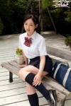 blouse bookbag kneesocks pleated_skirt ponytail school_uniform shizuka_(ii) skirt rating:Safe score:0 user:nil!