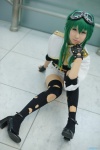 cosplay croptop fingerless_gloves gloves goggles green_eyes green_hair gumi jacket seri shorts thighhighs torn_clothes vocaloid rating:Safe score:1 user:pixymisa