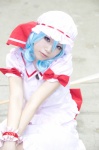 blouse blue_hair cosplay hat remilia_scarlet skirt tamayura_kyouto touhou wristband rating:Safe score:1 user:pixymisa