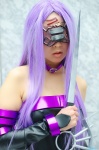 blindfold chains choker cosplay detached_sleeves dress fate/series fate/stay_night knives makiron purple_hair rider rating:Safe score:1 user:nil!