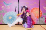 akilive!! cosplay itsuki_akira kimono love_live!_school_idol_project pleated_skirt purple_hair skirt thighhighs toujou_nozomi twintails white_legwear zettai_ryouiki rating:Safe score:1 user:nil!