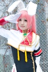 akatsuki animal_ears bodysuit bunny_ears cosplay gloves military_uniform pink_hair siesta45 umineko_no_naku_koro_ni rating:Safe score:0 user:pixymisa