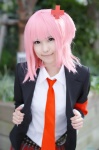 blazer blouse cosplay hinamori_amu nagisa_mark-02 pink_hair pleated_skirt school_uniform shugo_chara! side_ponytail skirt tie rating:Safe score:2 user:nil!