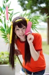 cosplay hairband hair_ribbons sekka shorts suzumiya_haruhi suzumiya_haruhi_no_yuuutsu tshirt rating:Safe score:0 user:pixymisa