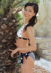 bikini lovetrip polka_dots ponytail side-tie_bikini striped swimsuit yasuda_misako rating:Safe score:1 user:nil!
