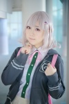 backpack blouse cosplay hoodie jun nanami_chiaki pleated_skirt school_uniform silver_hair skirt super_dangan-ronpa_2 rating:Safe score:0 user:nil!