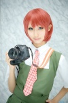 blouse camera cosplay dangan-ronpa jumper koizumi_mahiru red_hair school_uniform seri rating:Safe score:0 user:nil!