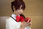 apple blouse bowtie cosplay hairbow kanzaki_airi puella_magi_madoka_magica red_hair sakura_kyouko rating:Safe score:0 user:pixymisa