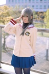 clannad cosplay ibuki_fuuko kousaka_yun pantyhose pleated_skirt sailor_uniform school_uniform silver_hair skirt rating:Safe score:2 user:xkaras