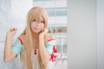 asuna_(sao) blonde_hair blouse braid cosplay neko sword_art_online rating:Safe score:0 user:pixymisa