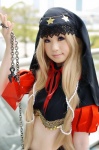 blonde_hair chains cosplay croptop headscarf midriff miniskirt odin_sphere shirayuki_himeno skirt velvet_(odin_sphere) rating:Safe score:2 user:nil!