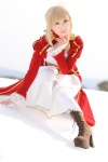 blonde_hair boots braid cosplay dress fate/series fate/stay_night kamui_arisa pantyhose red_moon saber rating:Safe score:0 user:nil!