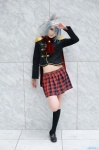 cape cosplay final_fantasy final_fantasy_agito_xiii houtou_singi jacket kama kneesocks midriff multi-colored_hair pleated_skirt skirt rating:Safe score:1 user:nil!