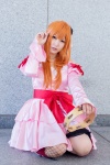 asahina_mikuru boots bows cosplay dress garters hairbow kneesocks narihara_riku red_hair suzumiya_haruhi_no_shoushitsu tambourine rating:Safe score:0 user:pixymisa