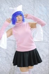 blue_hair cat_hat cosplay detached_sleeves kitazato_shigure natsume_megumi pleated_skirt skirt snow_(game) sweater thighhighs turtleneck zettai_ryouiki rating:Safe score:0 user:nil!