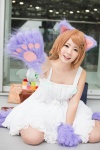 akuseru_warudo animal_ears cat_ears cat_paws cosplay dress inami_yuri kurashima_chiyuri paw_boots paw_gloves rating:Safe score:0 user:pixymisa