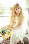 blonde_hair cosplay dress flower hairband long_skirt original shuuto skirt rating:Safe score:1 user:pixymisa