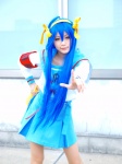 aka_(morimori) blue_hair cosplay hairband hair_ribbons izumi_konata lucky_star megaphone pantyhose pleated_skirt sailor_uniform school_uniform skirt suzumiya_haruhi suzumiya_haruhi_no_yuuutsu rating:Safe score:1 user:nil!