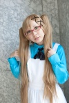 apron axis_powers_hetalia blonde_hair bowtie cosplay dress glasses hair_clips hasami nyotalia twintails united_kingdom rating:Safe score:0 user:pixymisa