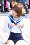 animal_ears blouse cat_ears cosplay kipi miyafuji_yoshika sailor_uniform school_uniform strike_witches tie rating:Safe score:0 user:DarkSSA
